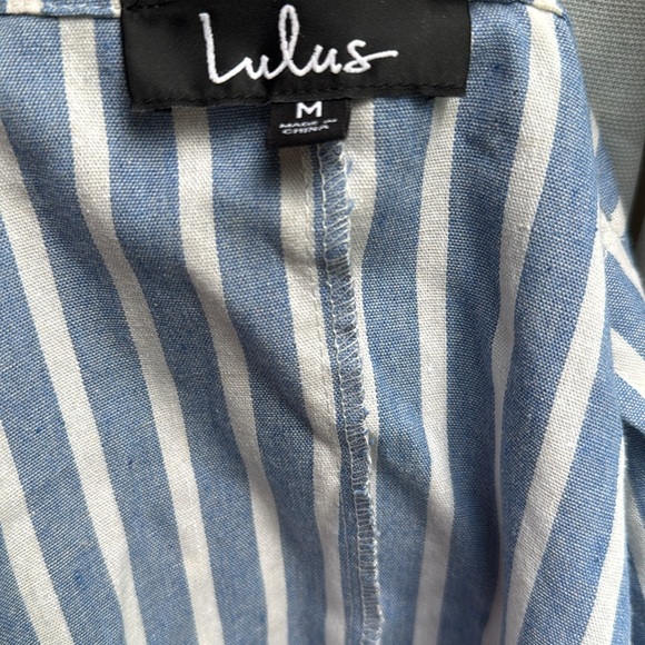 Lulus Halladay Light Blue Striped Blazer - Size M - Picture 4 of 5